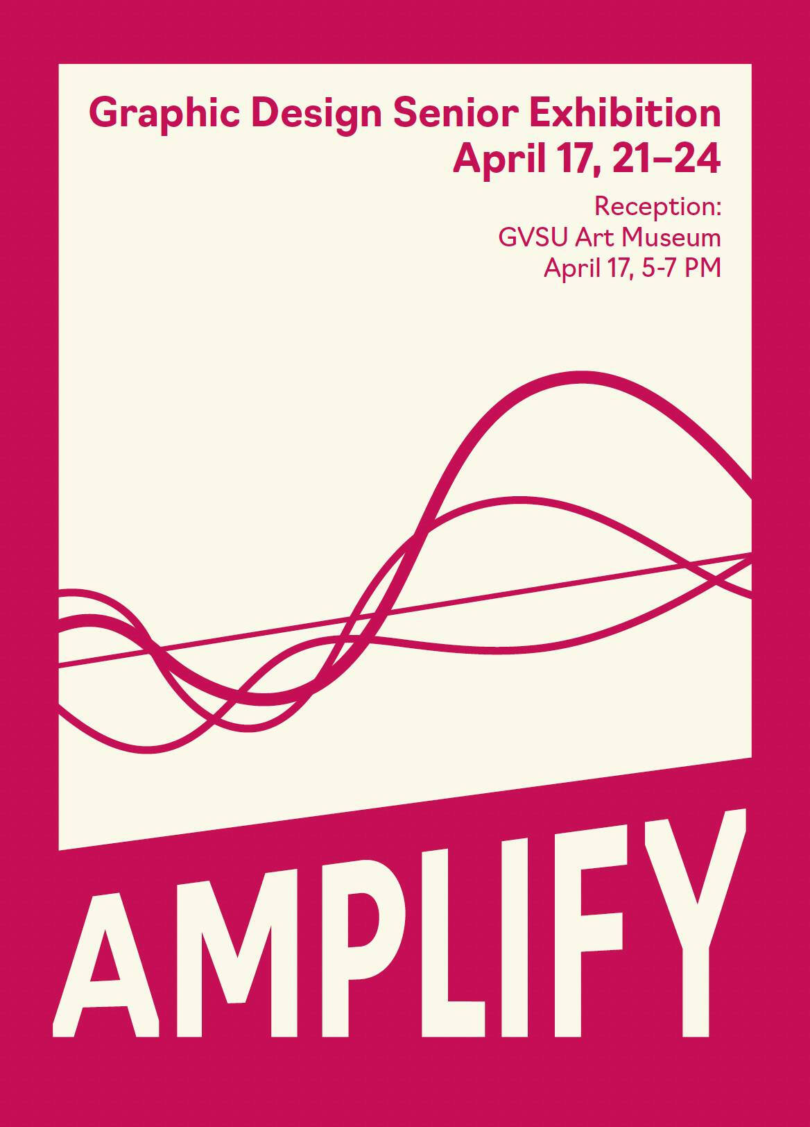 Postcard design for BFA student exhibition Amplify